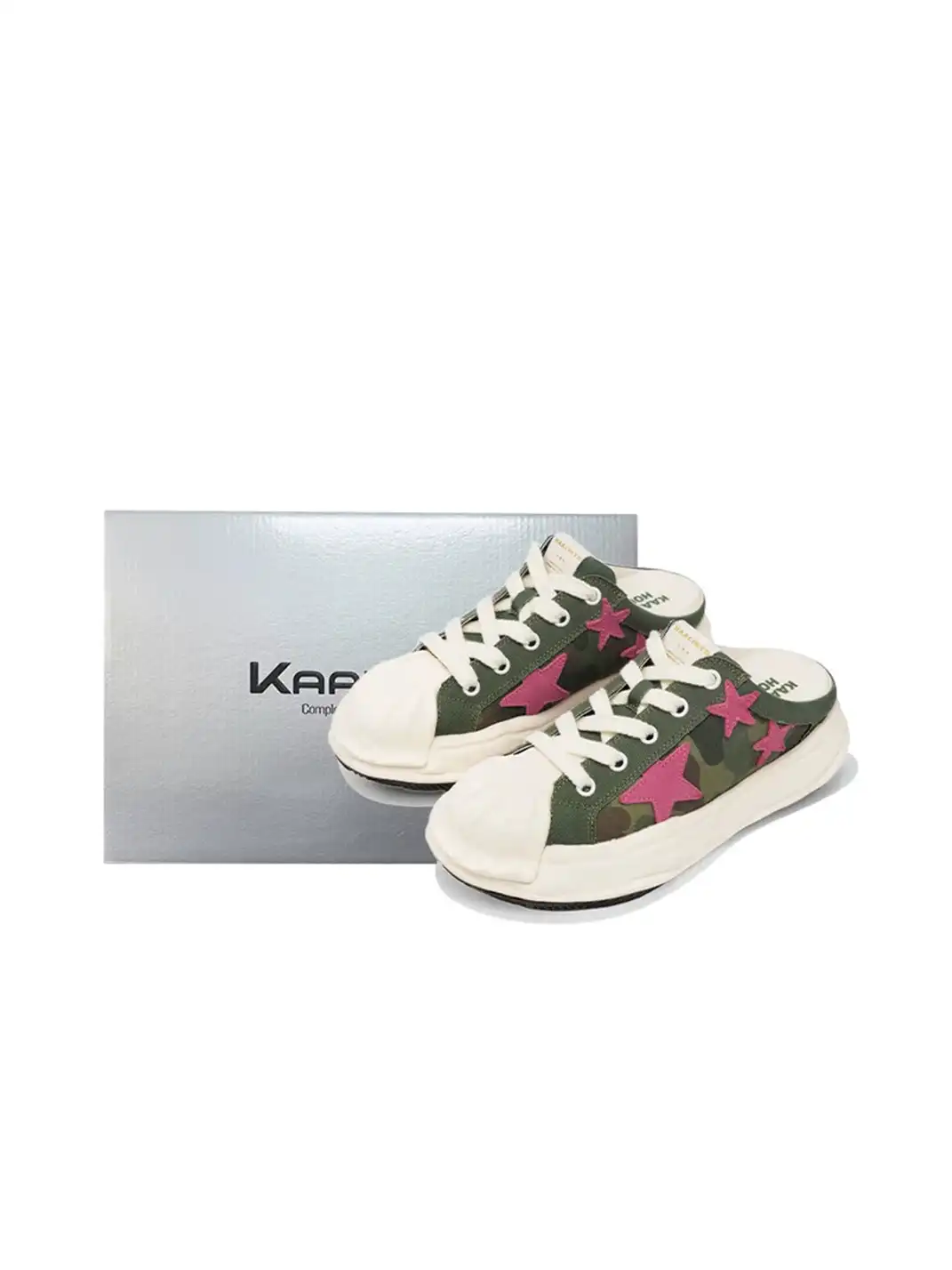 KAALIXTO | Camouflage Shell Toe Star Detail Slip-On Mule Sneakers