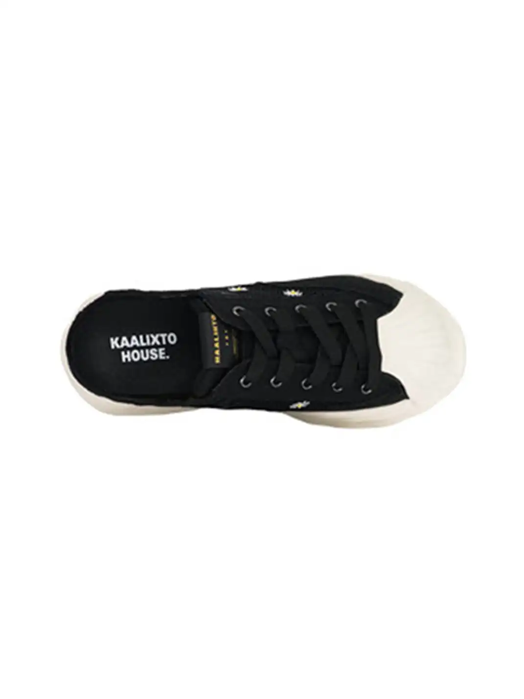 KAALIXTO | Shell Toe Daisy Embroidery Platform Slip-On Mules