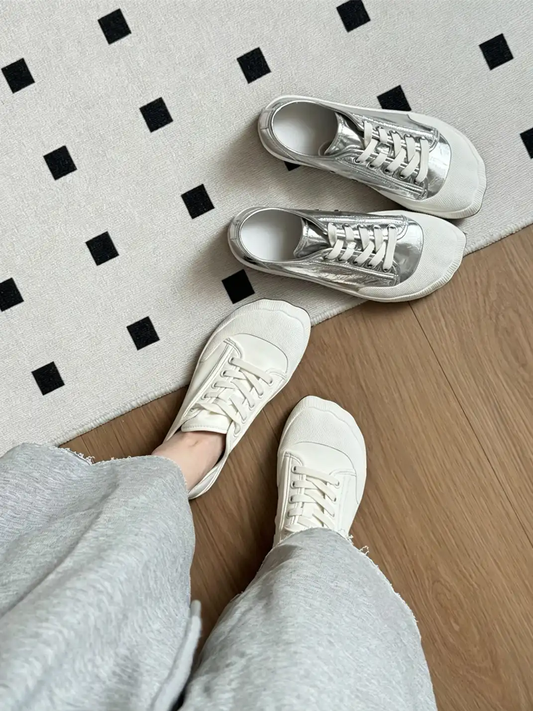 SSStudio | Ribbed Toe Cap Lace-Up Casual Sneakers