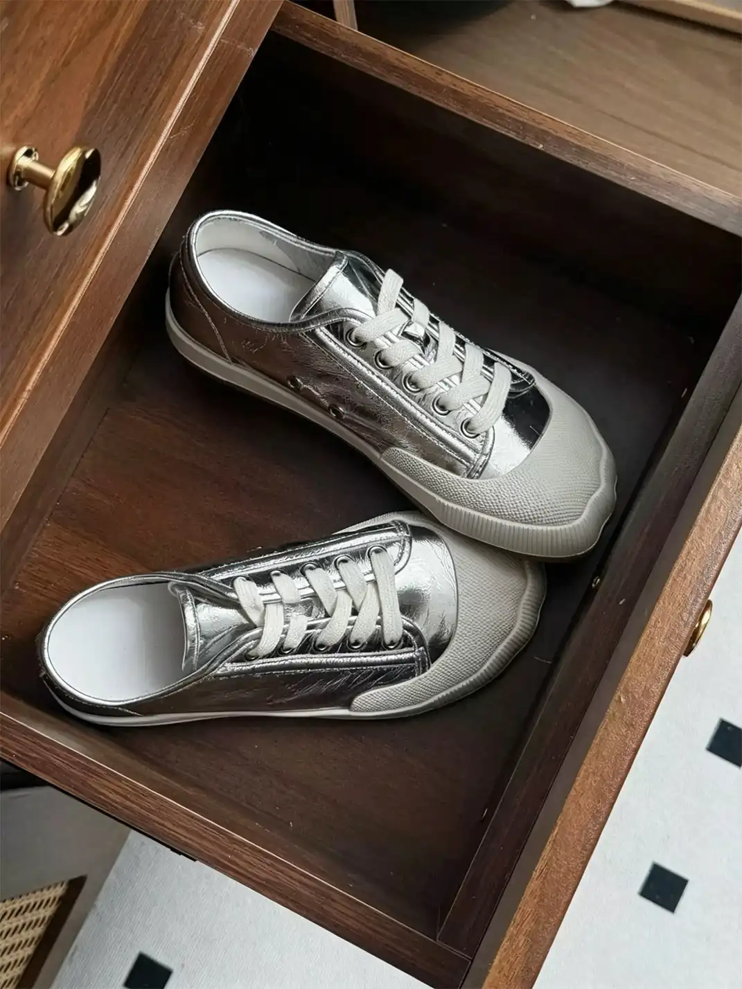 SSStudio | Ribbed Toe Cap Lace-Up Casual Sneakers