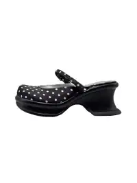 VRDANRFVIVO | Polka Dot Slingback Wedge Platform Mules
