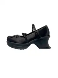 VRDANRFVIVO | Rivet Bow Decor Platform Mary Jane Shoes