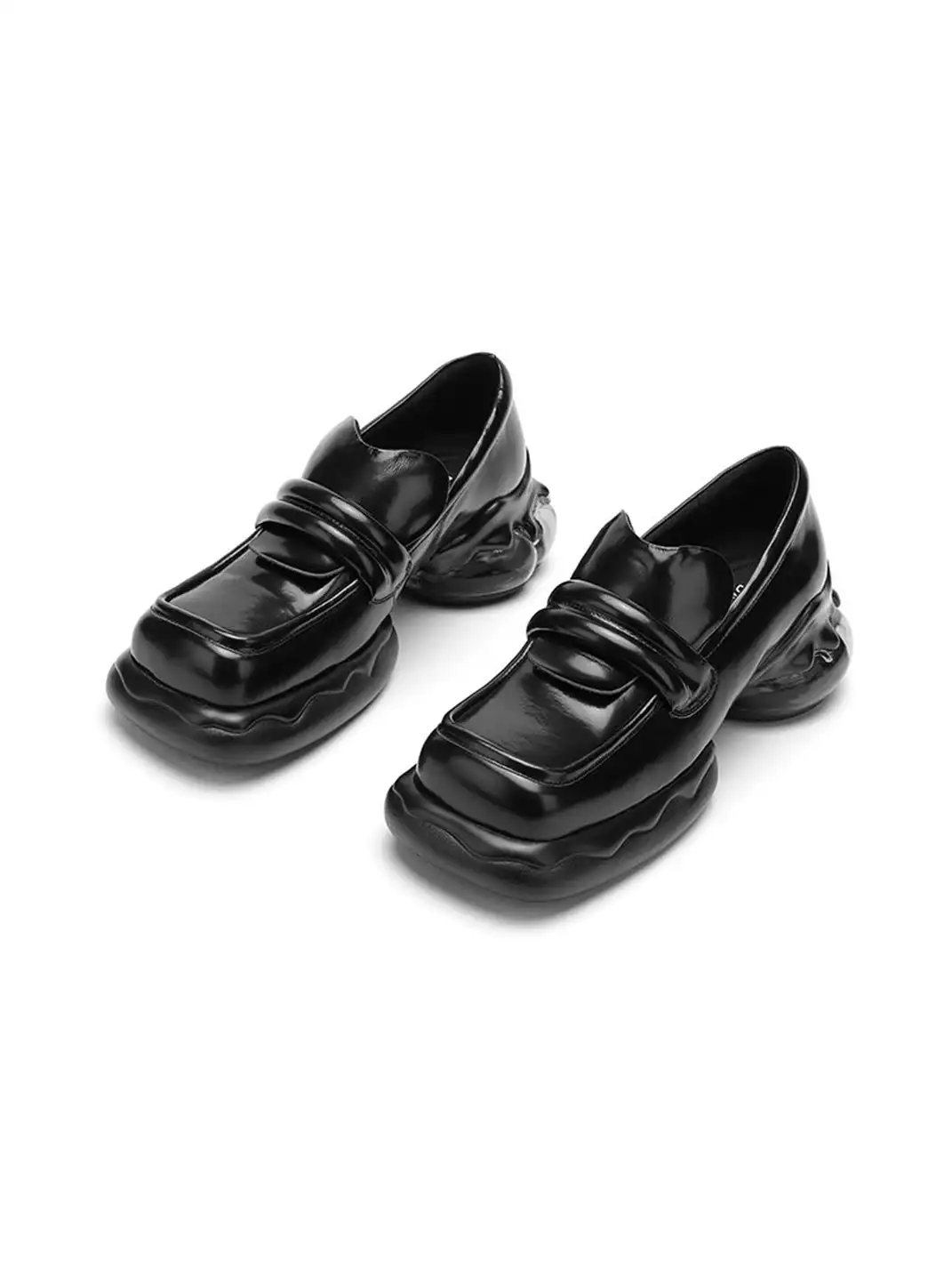 HH | Square Toe Wavy Platform Loafers
