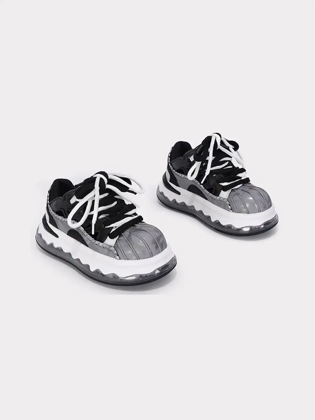 RIELOV | Shell Toe Wavy Transparent Platform Sneakers-6CM