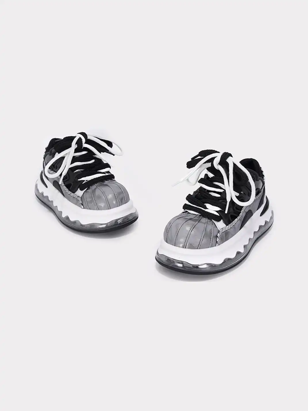 RIELOV | Shell Toe Wavy Transparent Platform Sneakers-6CM