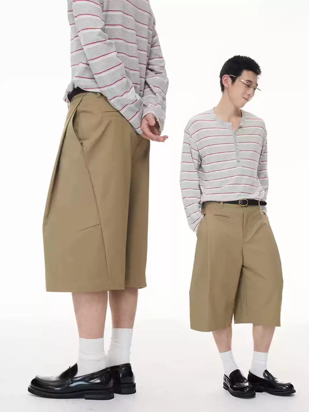 BOTANICA | Three-Dimensional Cut Double-Pleated Cropped Trousers