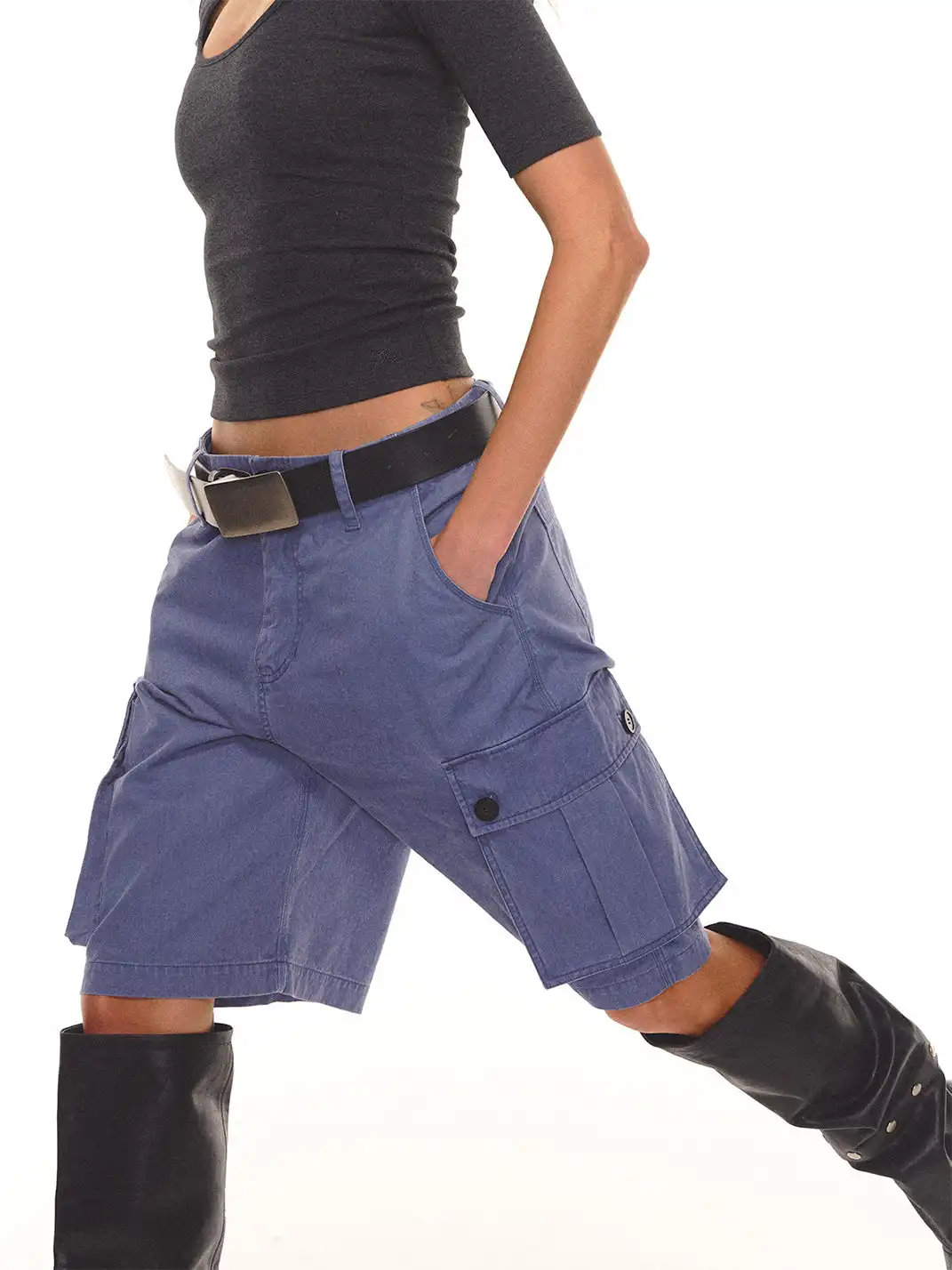 EVISTUB | Loose Fit Pocket Cargo Pants