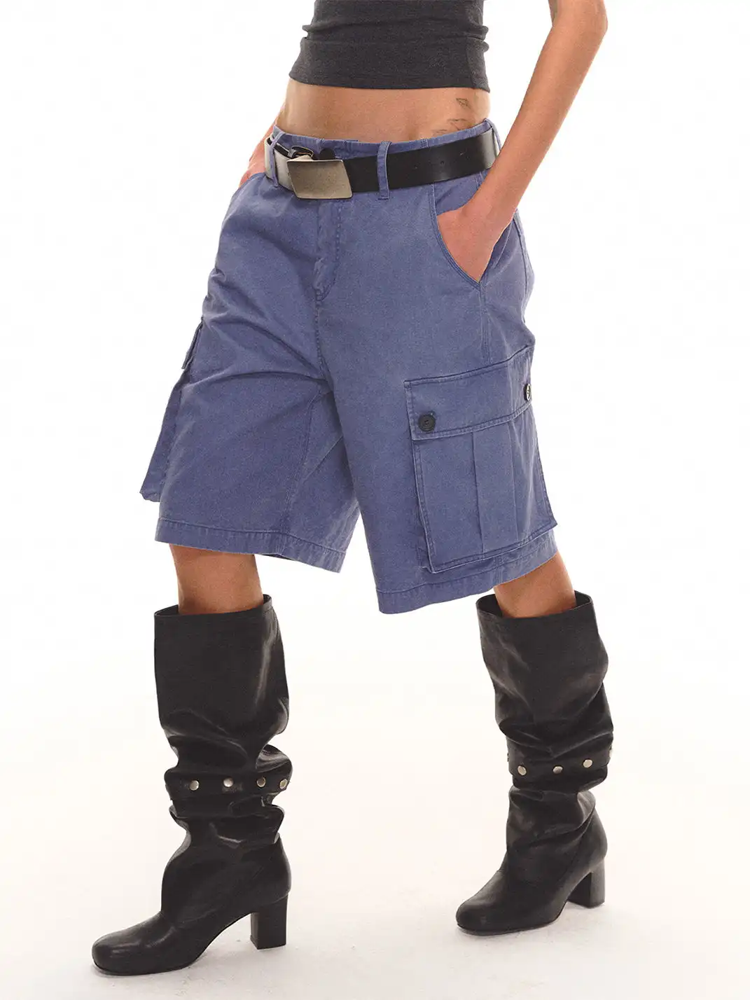 EVISTUB | Loose Fit Pocket Cargo Pants