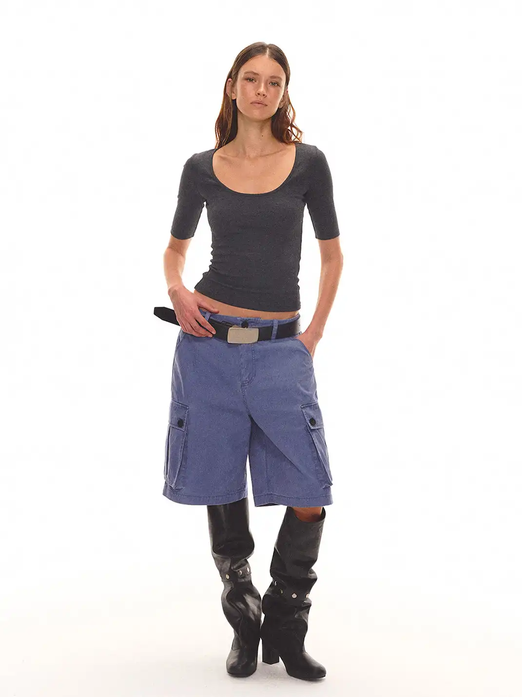 EVISTUB | Loose Fit Pocket Cargo Pants