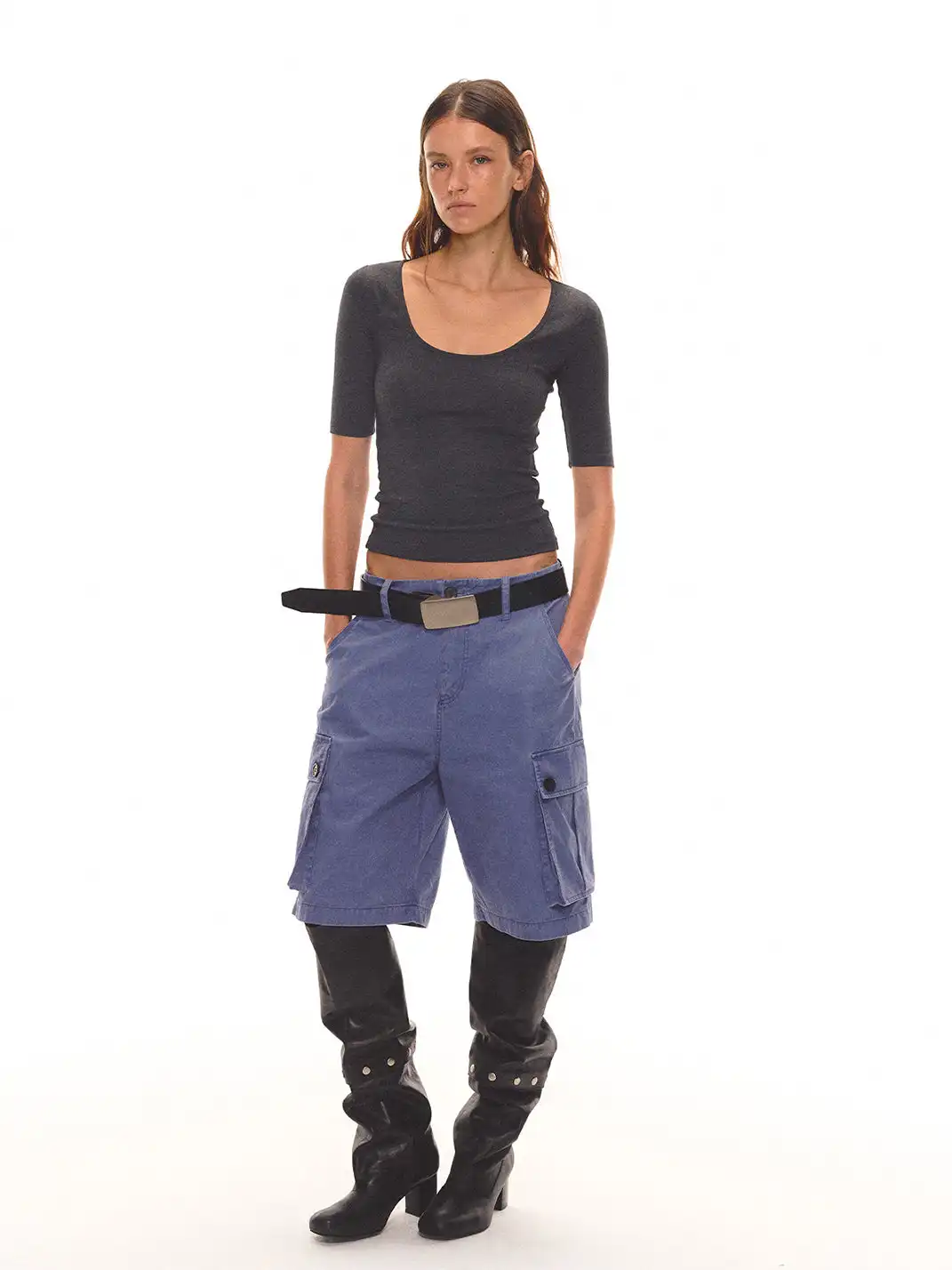 EVISTUB | Loose Fit Pocket Cargo Pants