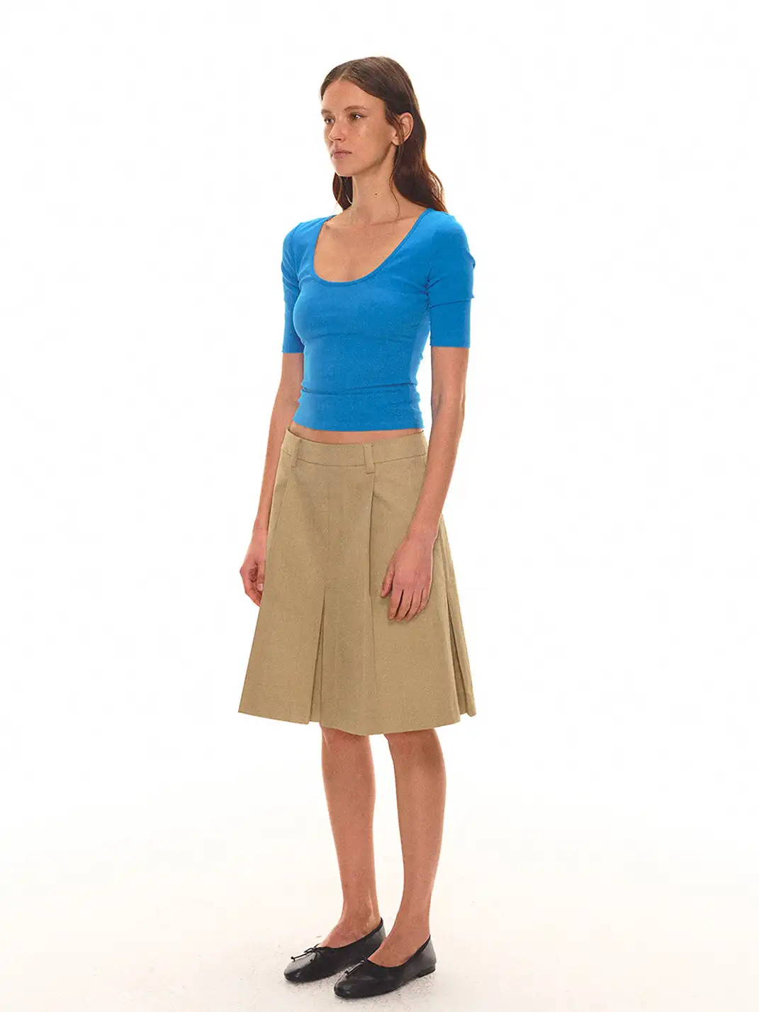 EVISTUB | Split A-Line Low Waist Skirt