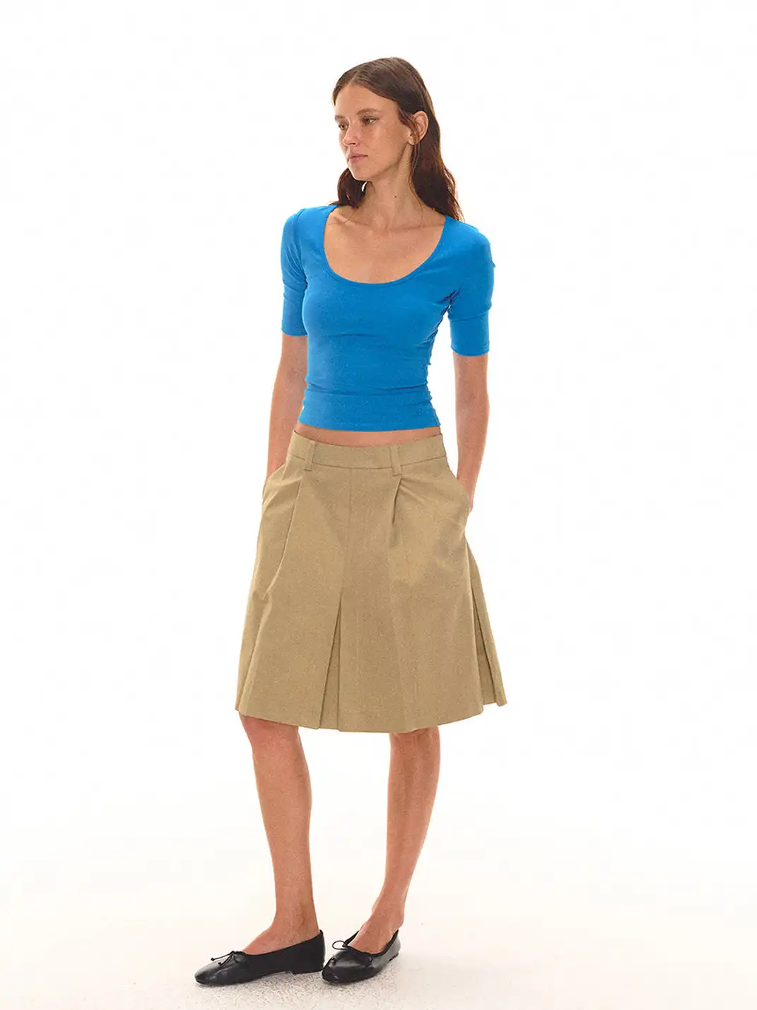 EVISTUB | Split A-Line Low Waist Skirt
