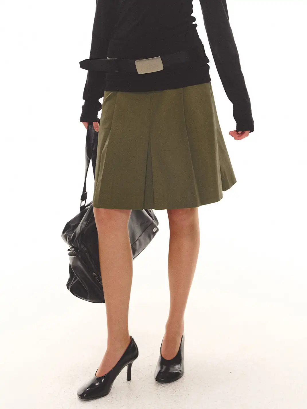 EVISTUB | Split A-Line Low Waist Skirt