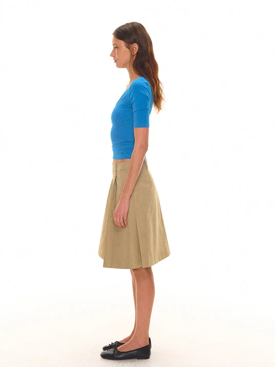 EVISTUB | Split A-Line Low Waist Skirt