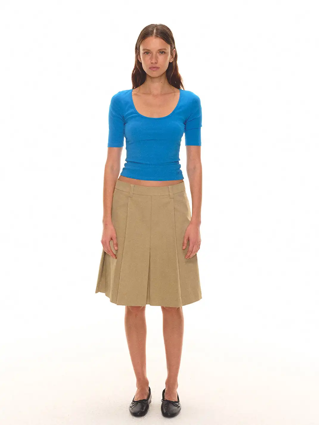 EVISTUB | Split A-Line Low Waist Skirt
