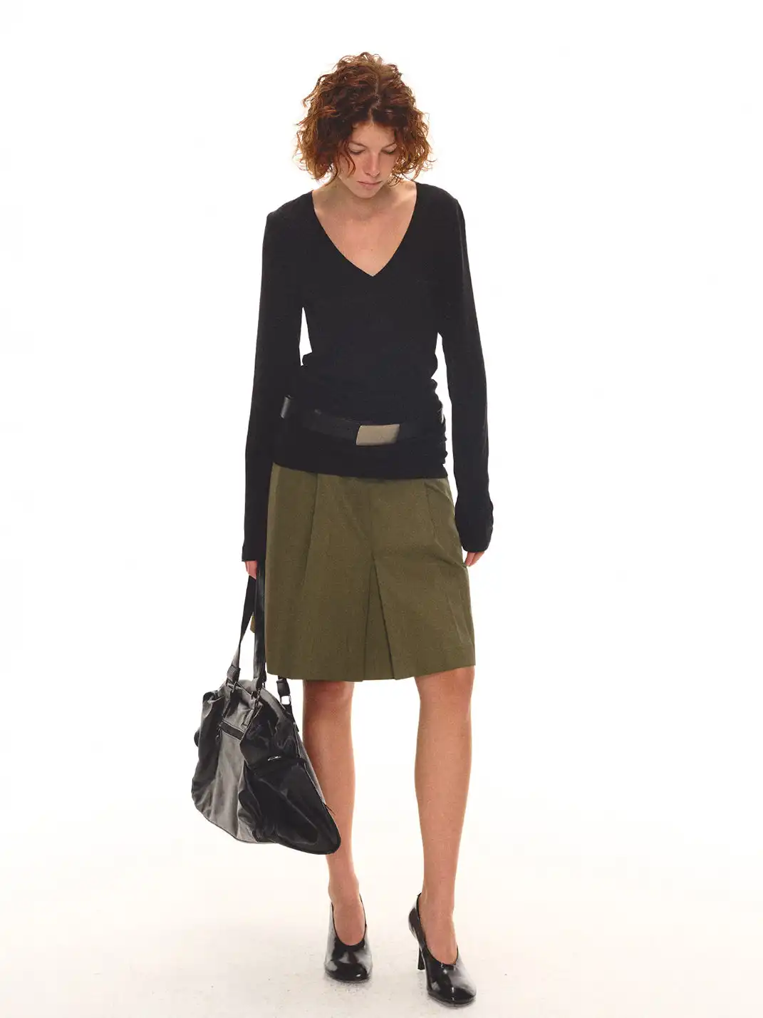 EVISTUB | Split A-Line Low Waist Skirt