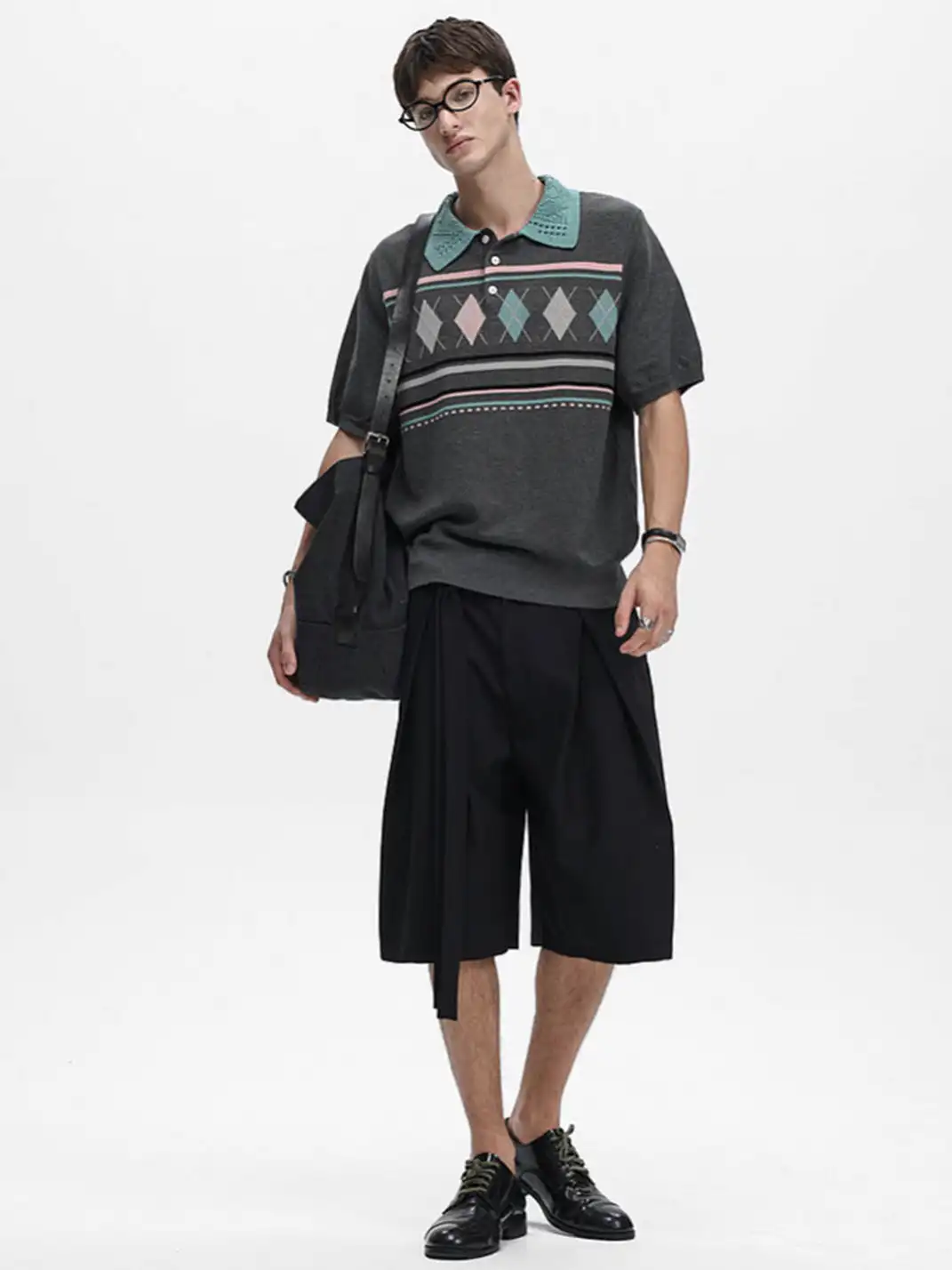 Unvesno | Tie Detail Pleated Casual Blazer Shorts