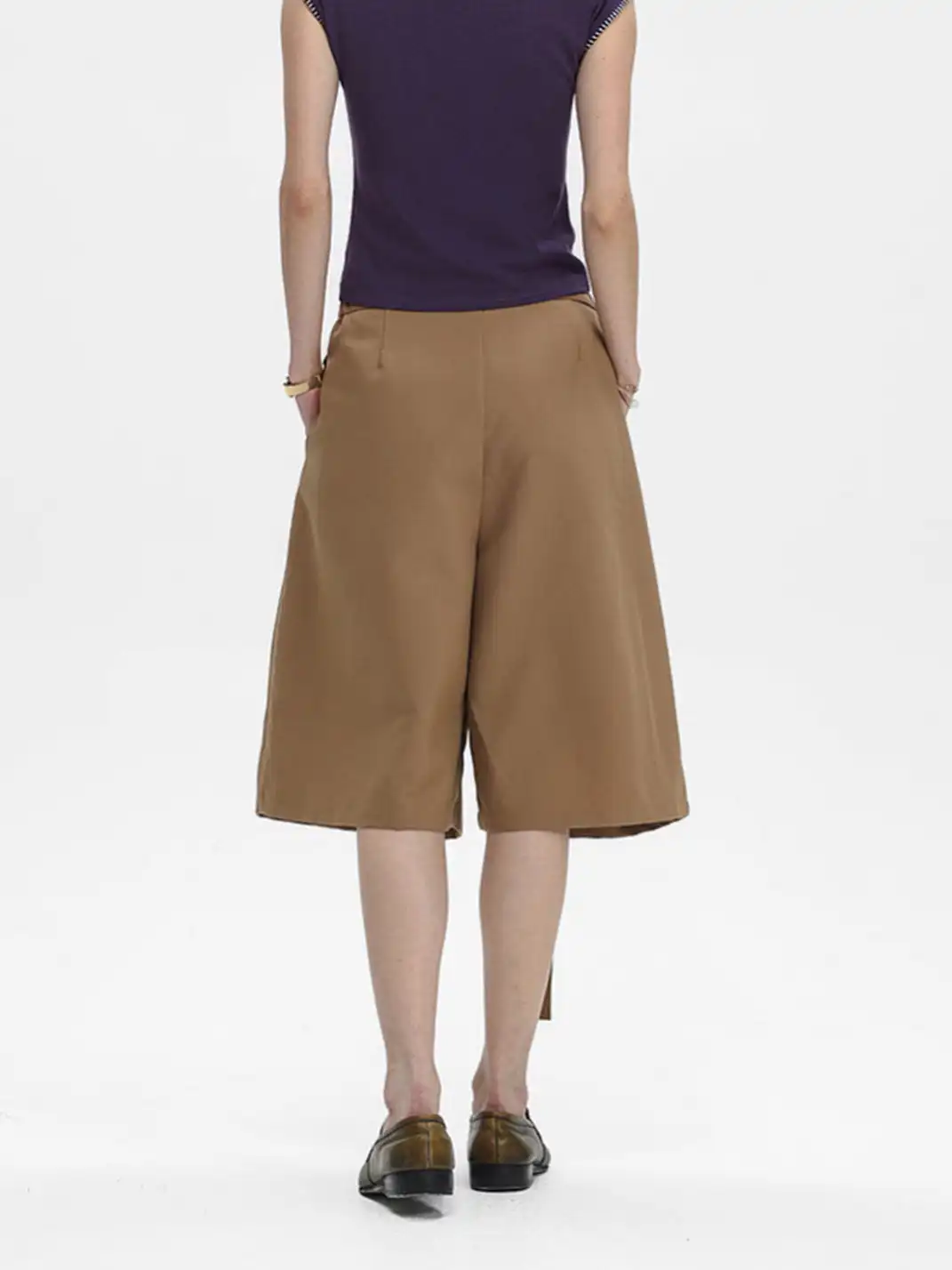 Unvesno | Tie Detail Pleated Casual Blazer Shorts