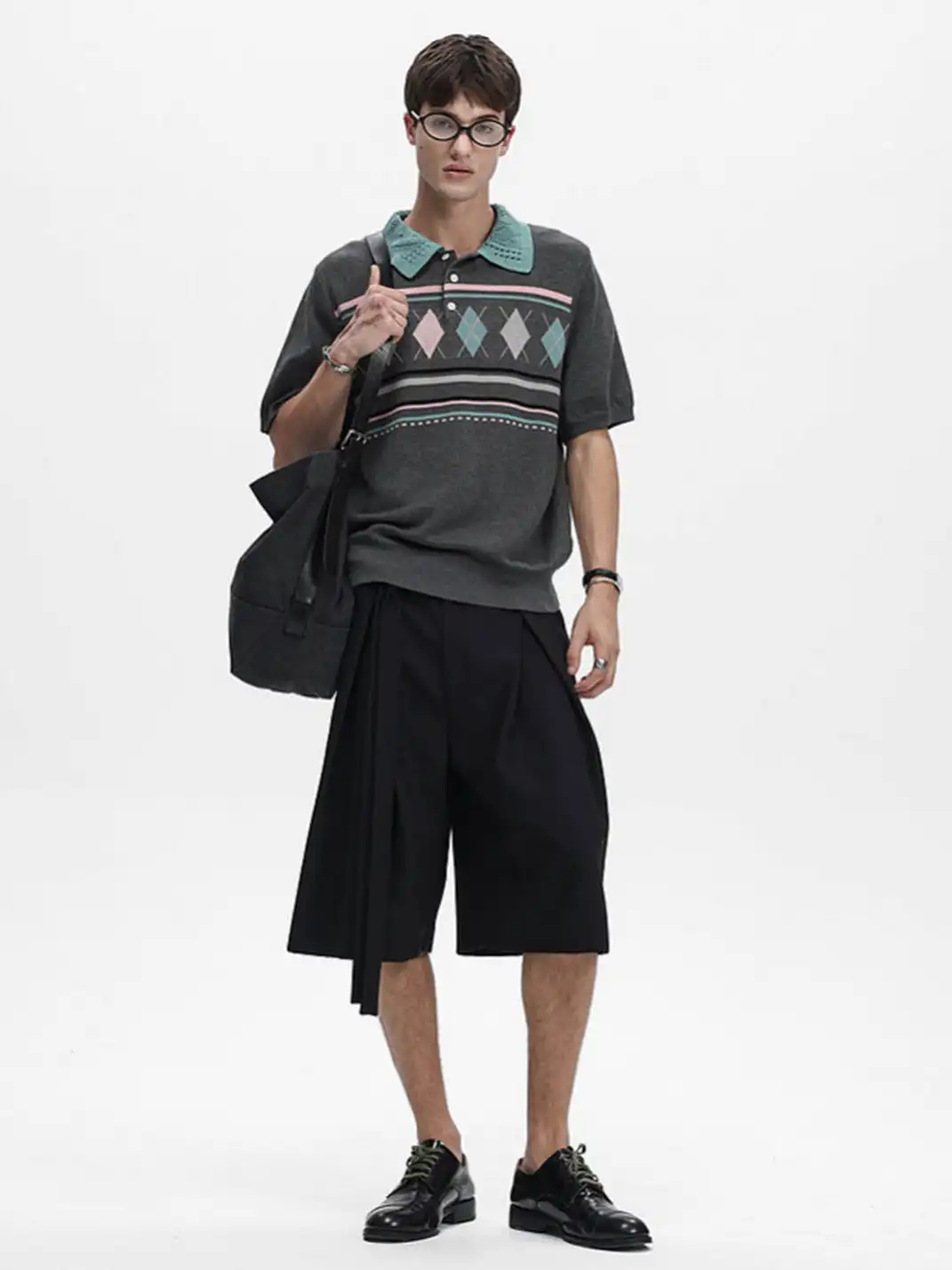 Unvesno | Tie Detail Pleated Casual Blazer Shorts