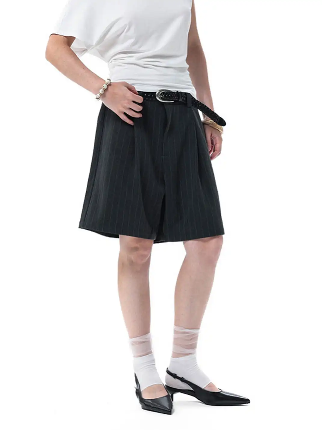 Unvesno | Versatile Striped Blazer Shorts