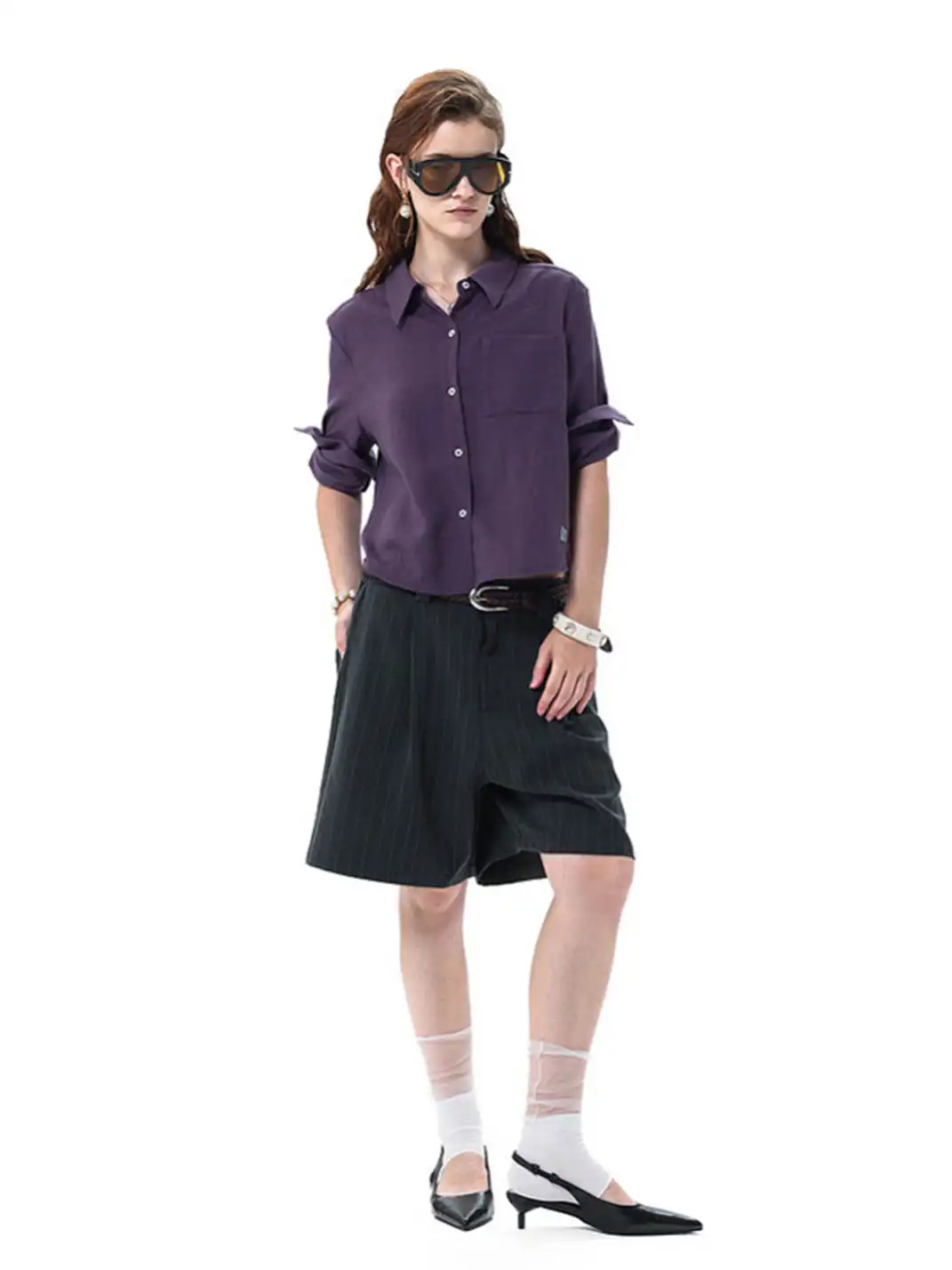Unvesno | Versatile Striped Blazer Shorts