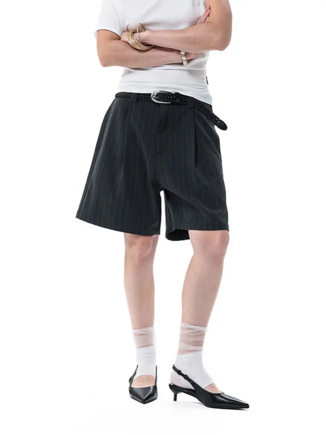 Unvesno | Versatile Striped Blazer Shorts