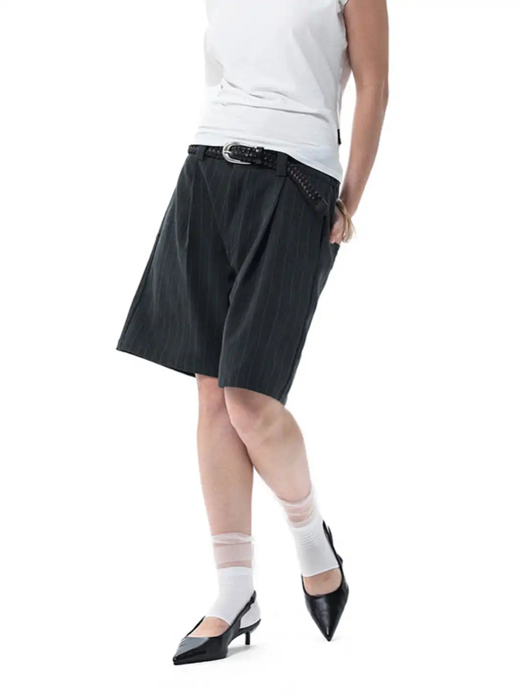 Unvesno | Versatile Striped Blazer Shorts
