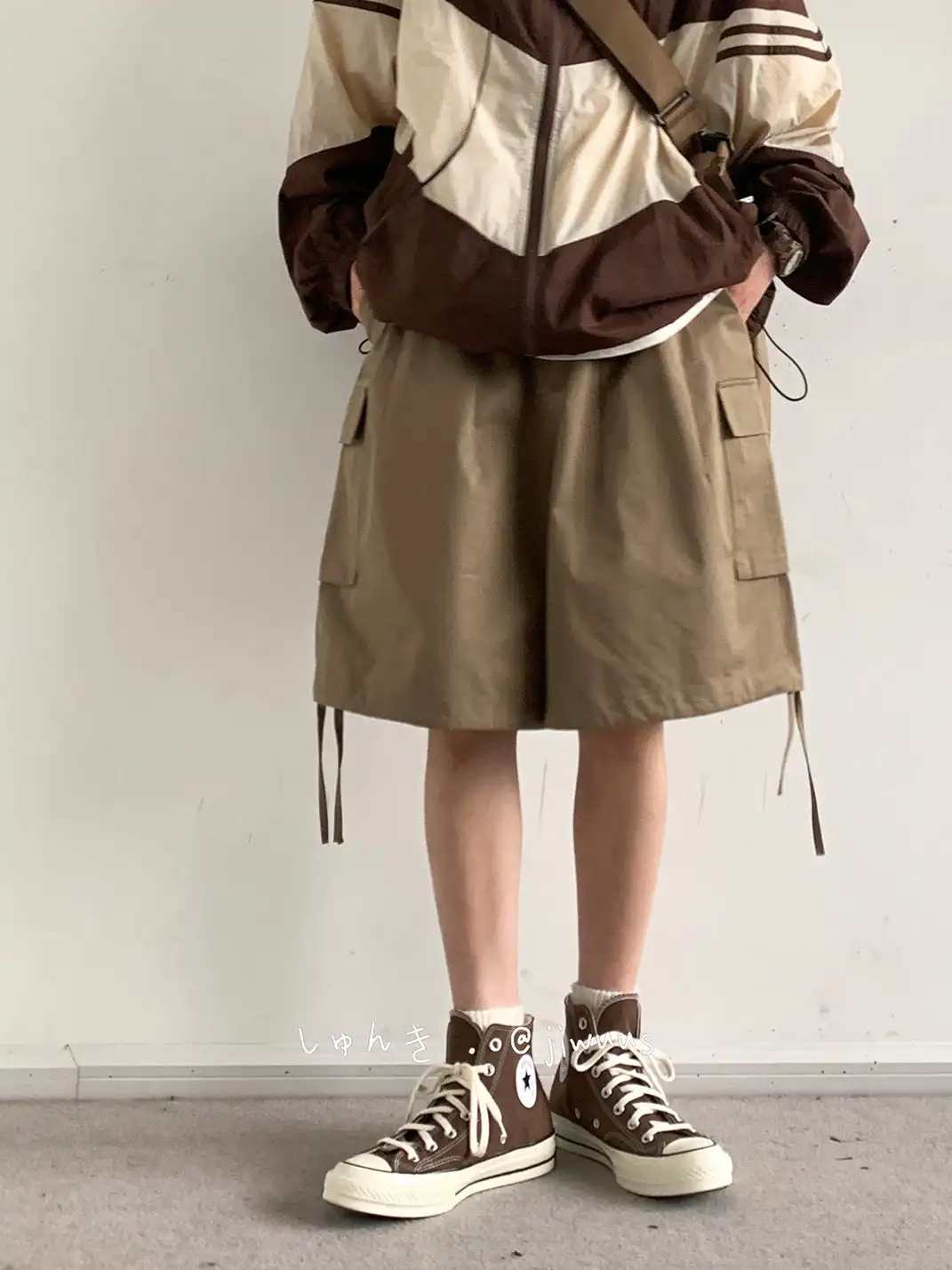 Jiwuus | Vintage Straight Leg Casual Shorts