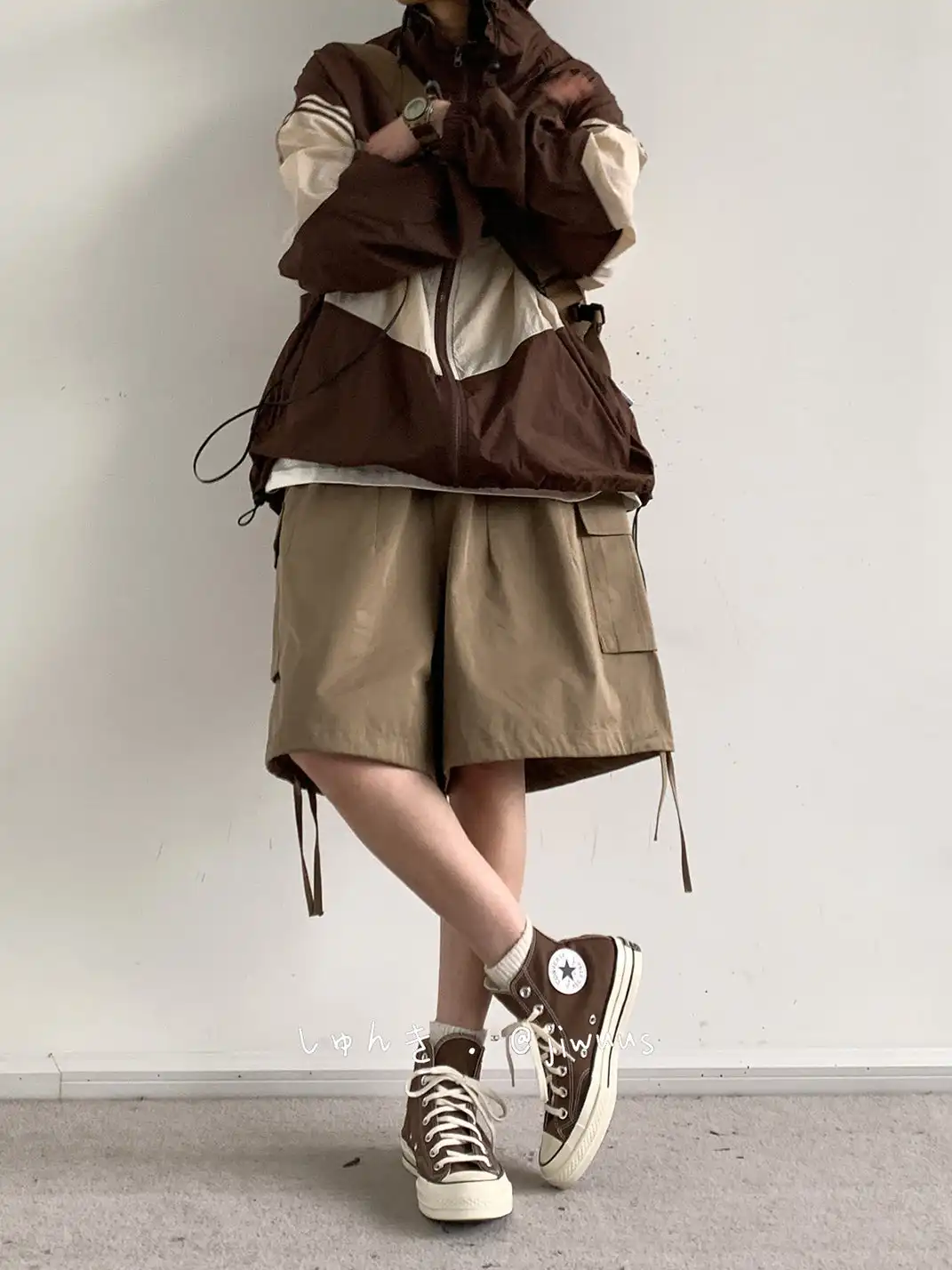 Jiwuus | Vintage Straight Leg Casual Shorts