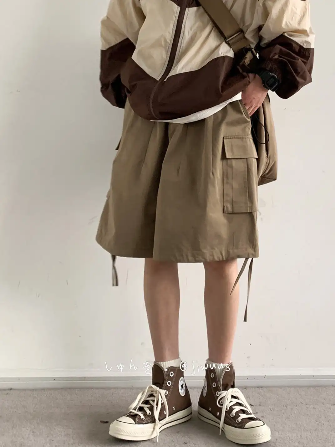 Jiwuus | Vintage Straight Leg Casual Shorts