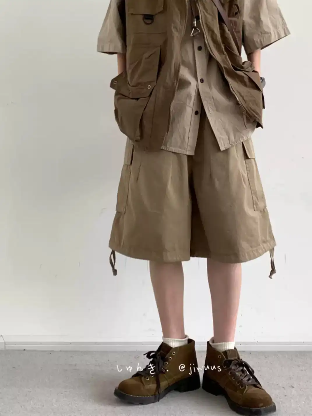 Jiwuus | Vintage Straight Leg Casual Shorts