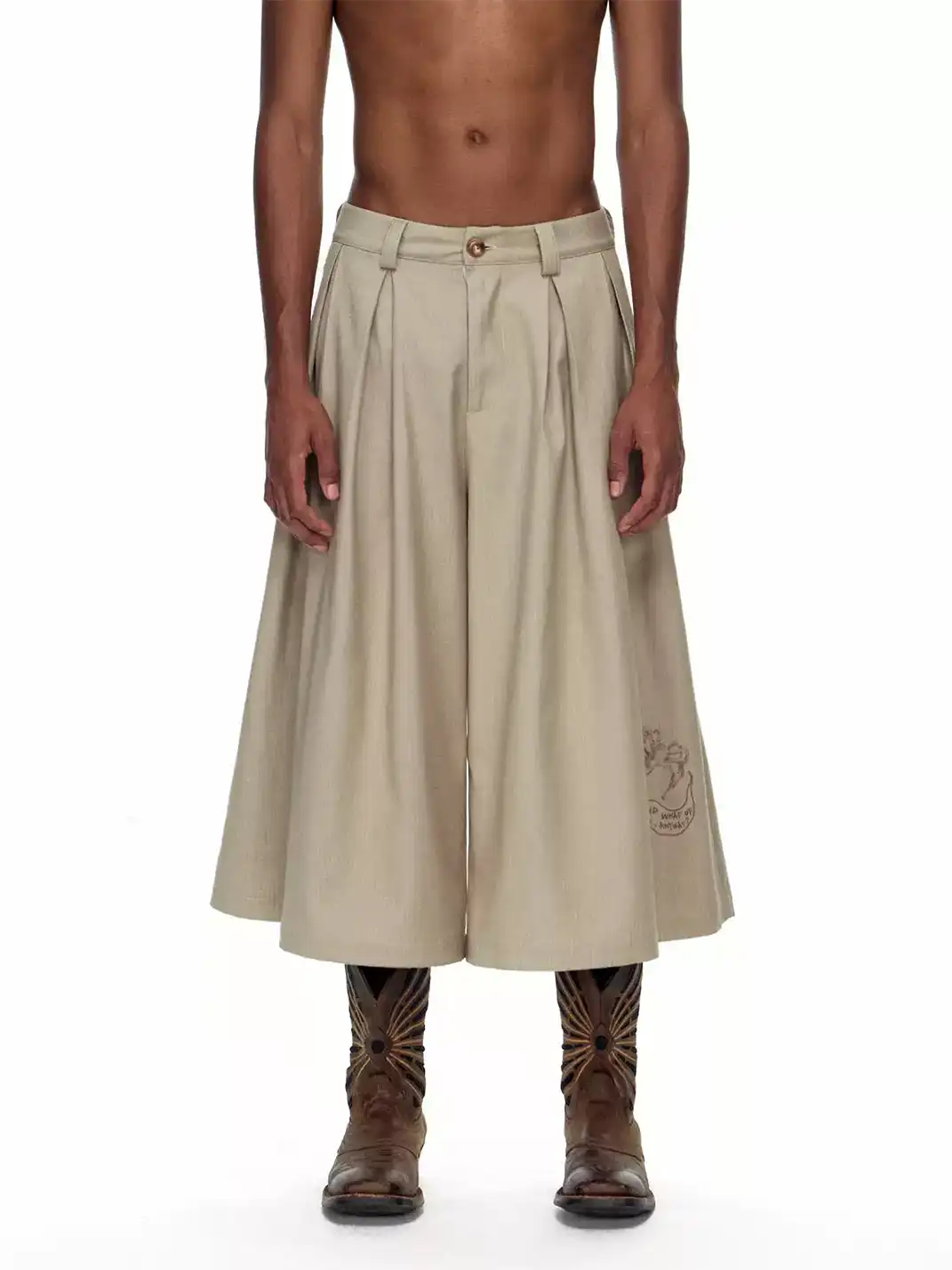 EMOBROTHER | TR Blend Pleated Wide Leg Trousers