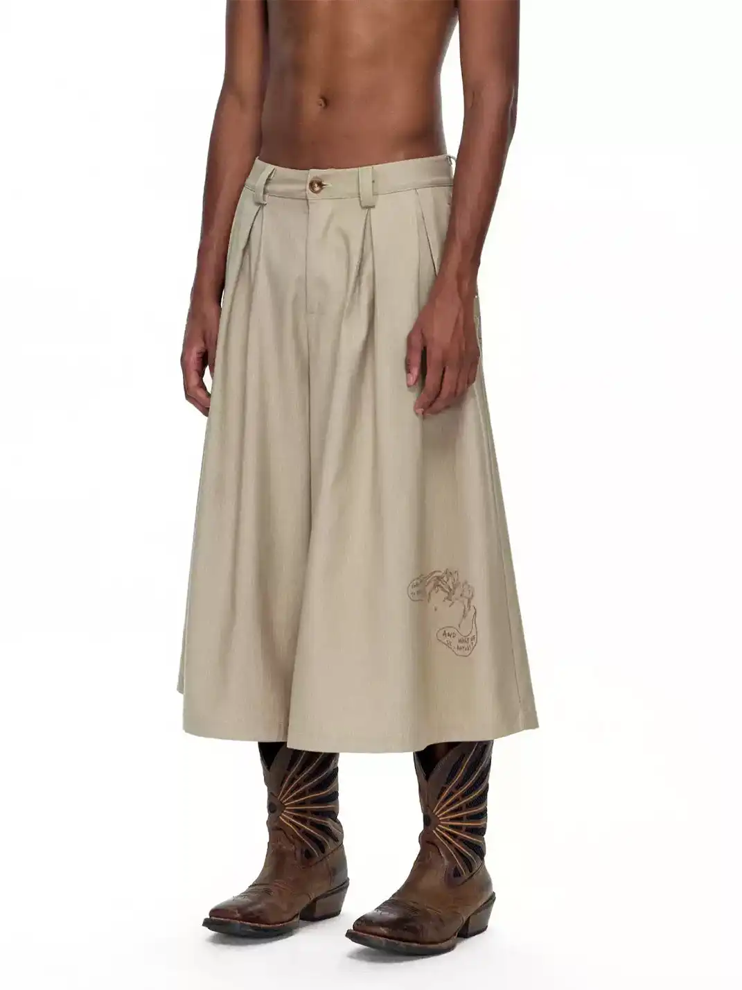 EMOBROTHER | TR Blend Pleated Wide Leg Trousers