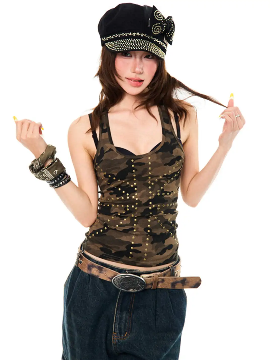 YOUNG STAGE | Rivet Camo Tank Top