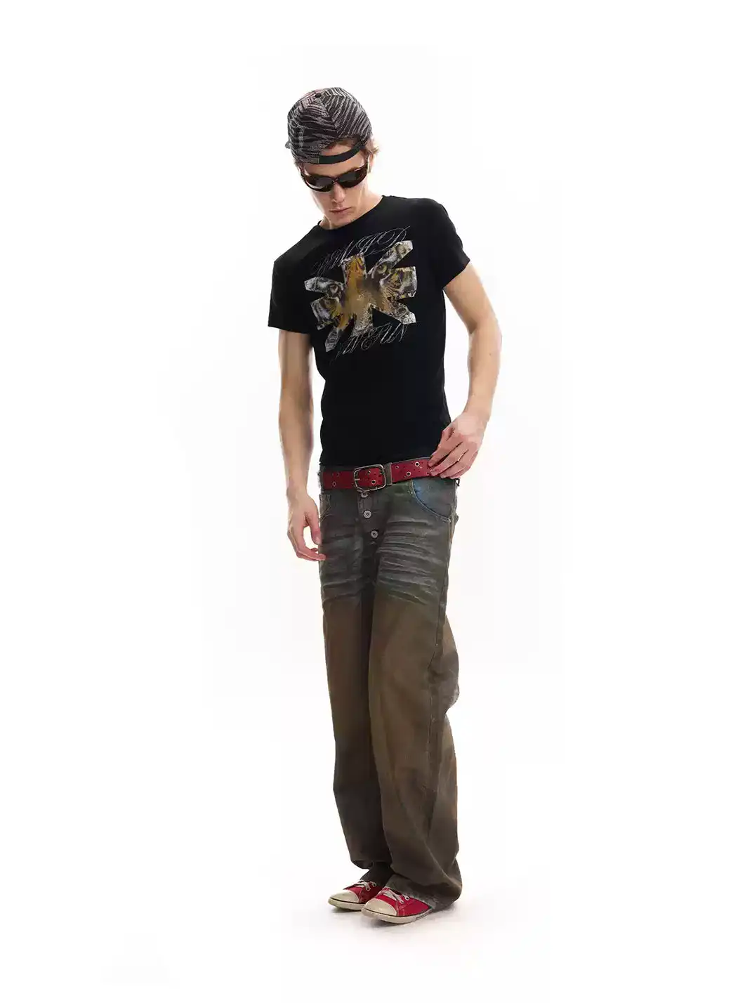 noEmosen | Union Jack Tiger Digital Direct-Injection Print T-Shirt