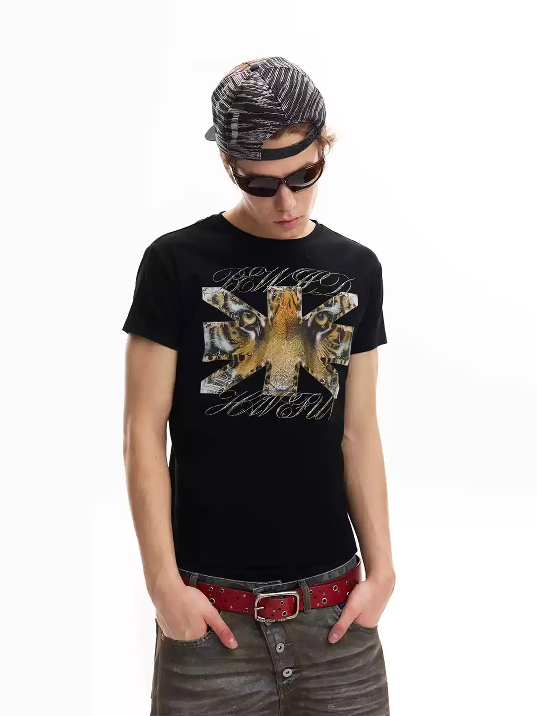 noEmosen | Union Jack Tiger Digital Direct-Injection Print T-Shirt