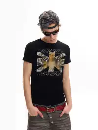 noEmosen | Union Jack Tiger Digital Direct-Injection Print T-Shirt