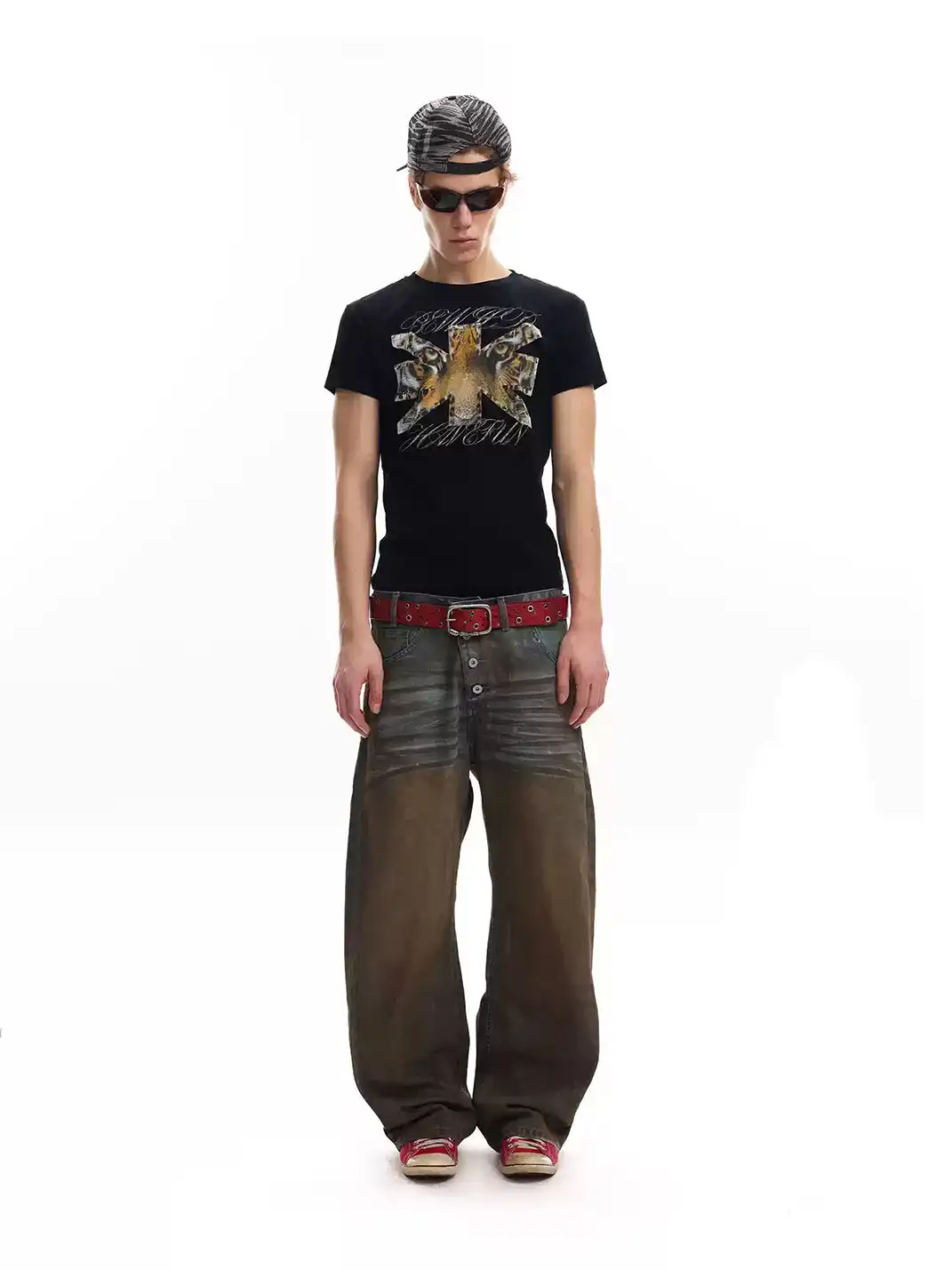 noEmosen | Union Jack Tiger Digital Direct-Injection Print T-Shirt