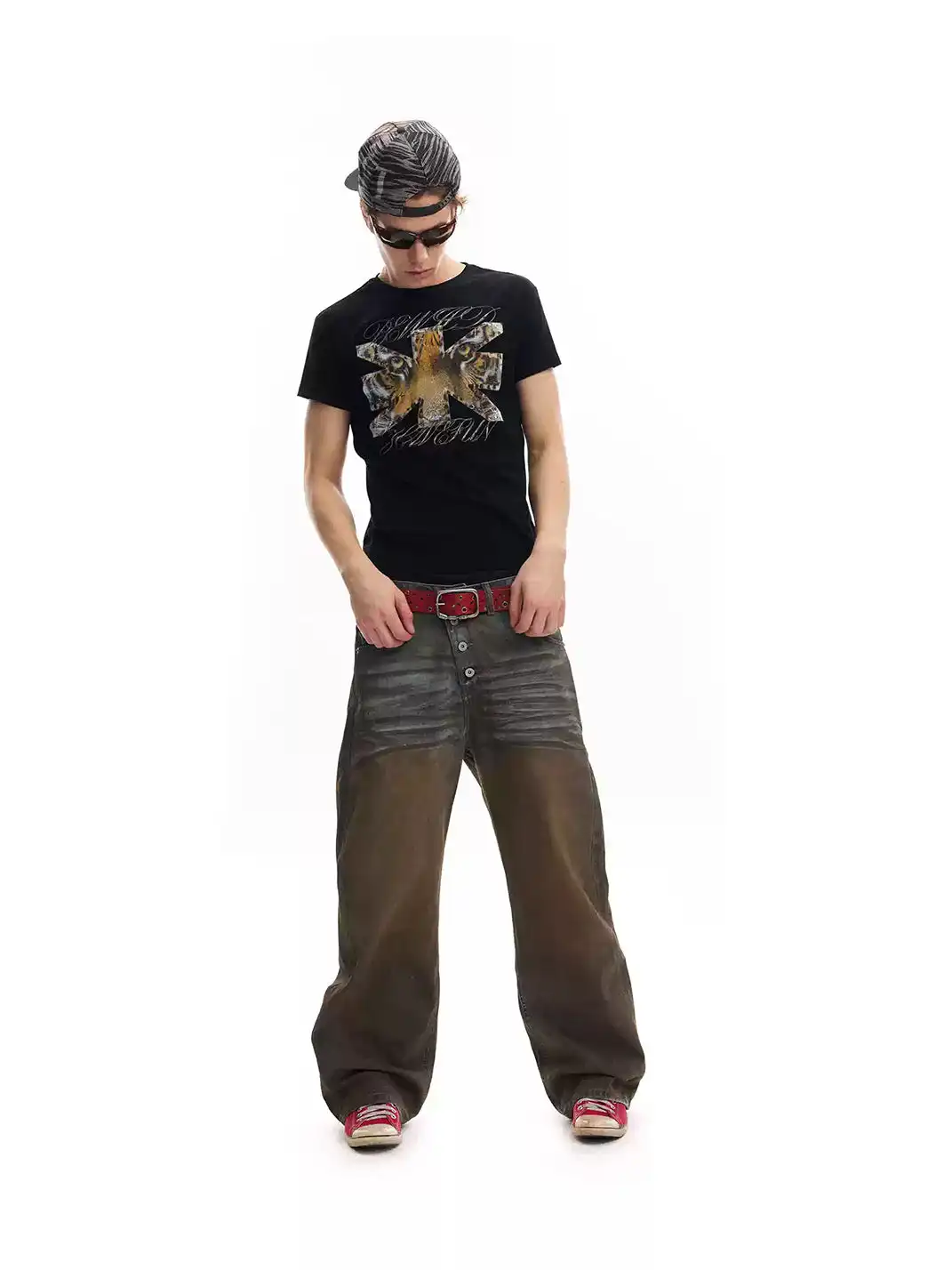 noEmosen | Union Jack Tiger Digital Direct-Injection Print T-Shirt