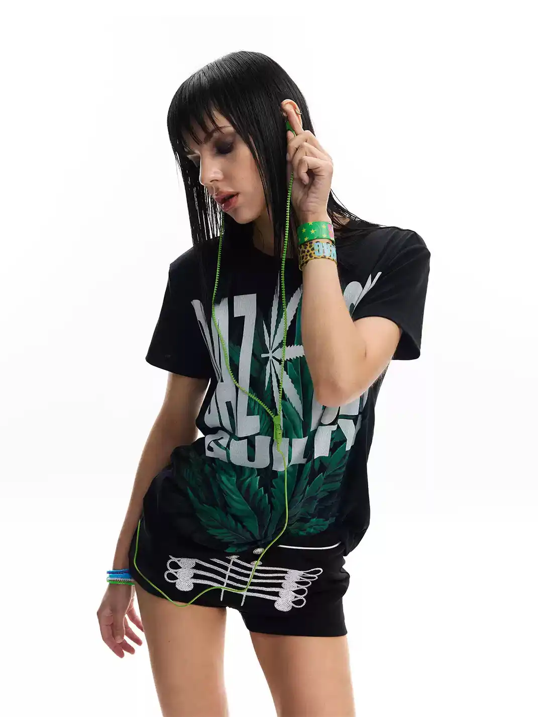 noEmosen | Gradient Digital Print Slim Fit Shoulder Street Tee