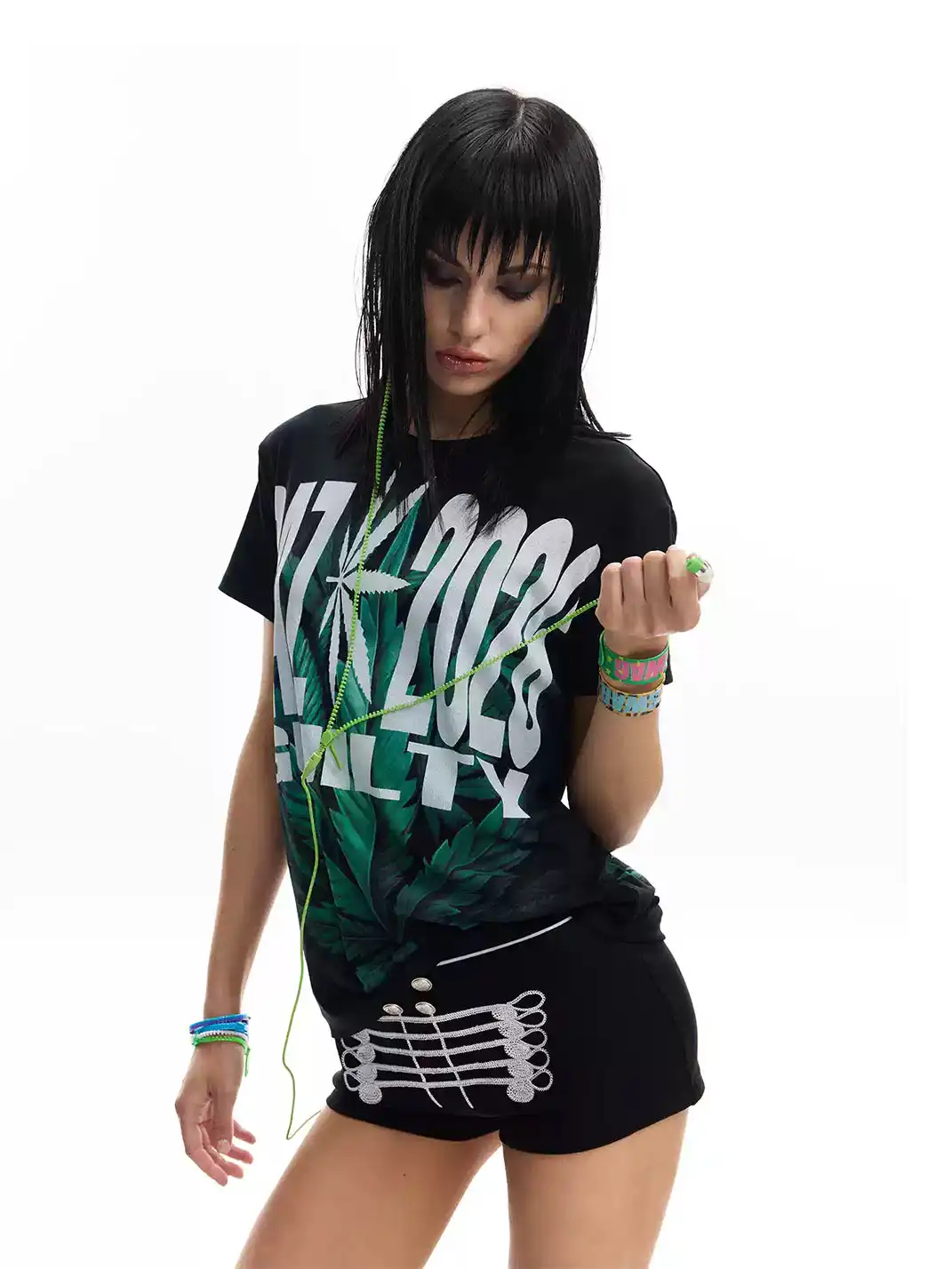 noEmosen | Gradient Digital Print Slim Fit Shoulder Street Tee