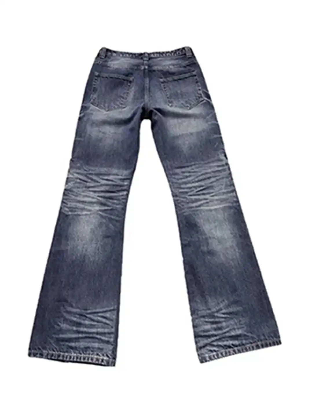 noEmosen | Cracked Wash 3D Whisker Denim Pants