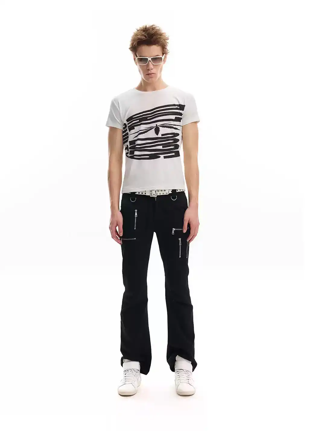 noEmosen | Multi-Zipper Metallic Pants