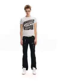 noEmosen | Multi-Zipper Metallic Pants