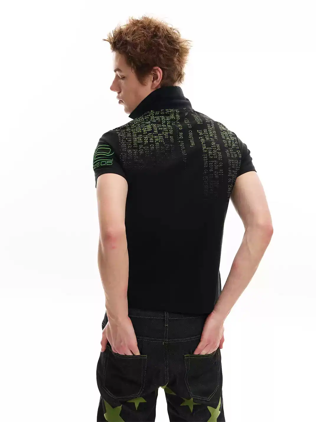 noEmosen | Digital Terminal Gradient Print Polo T-Shirt