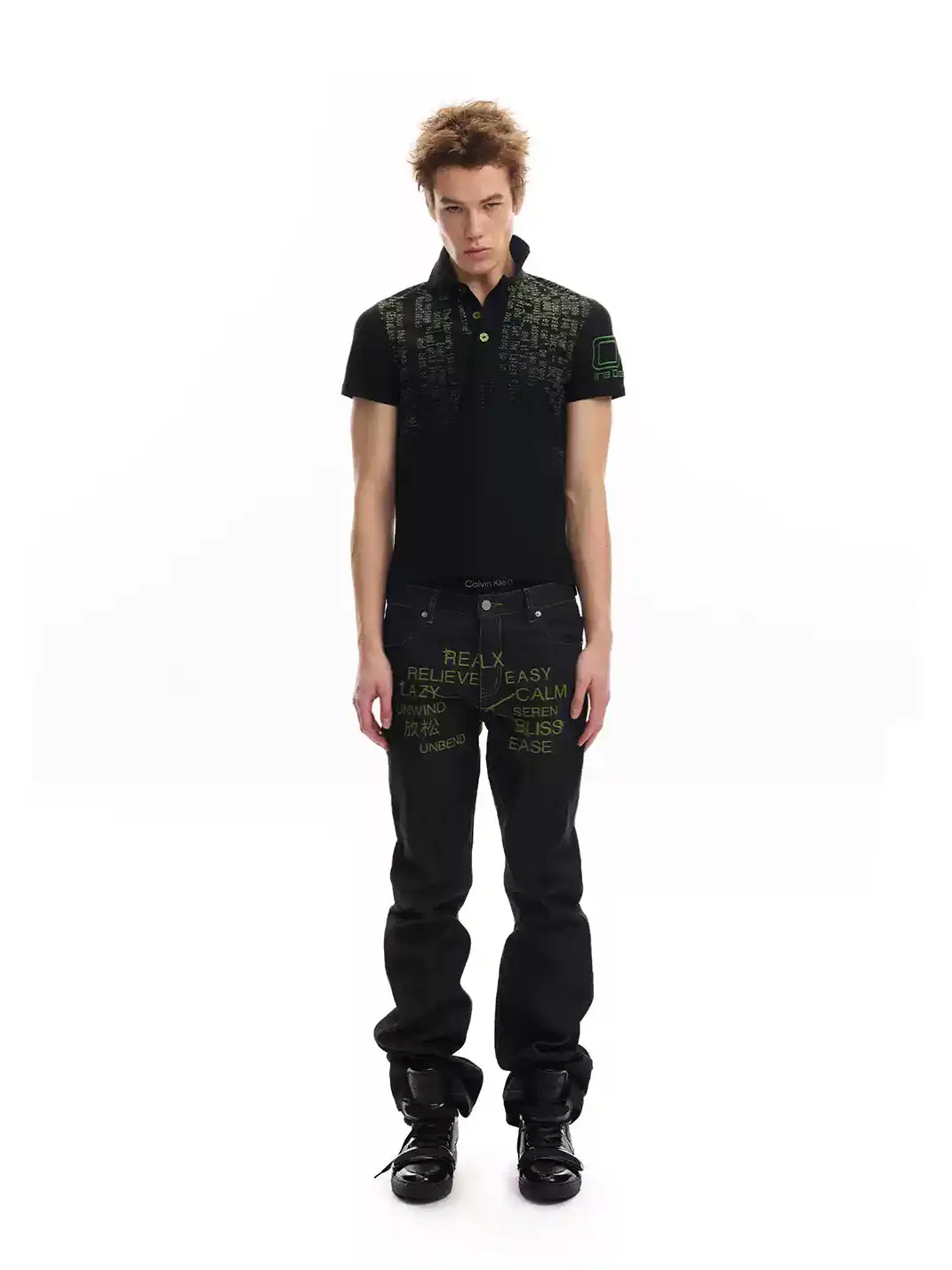 noEmosen | Digital Terminal Gradient Print Polo T-Shirt