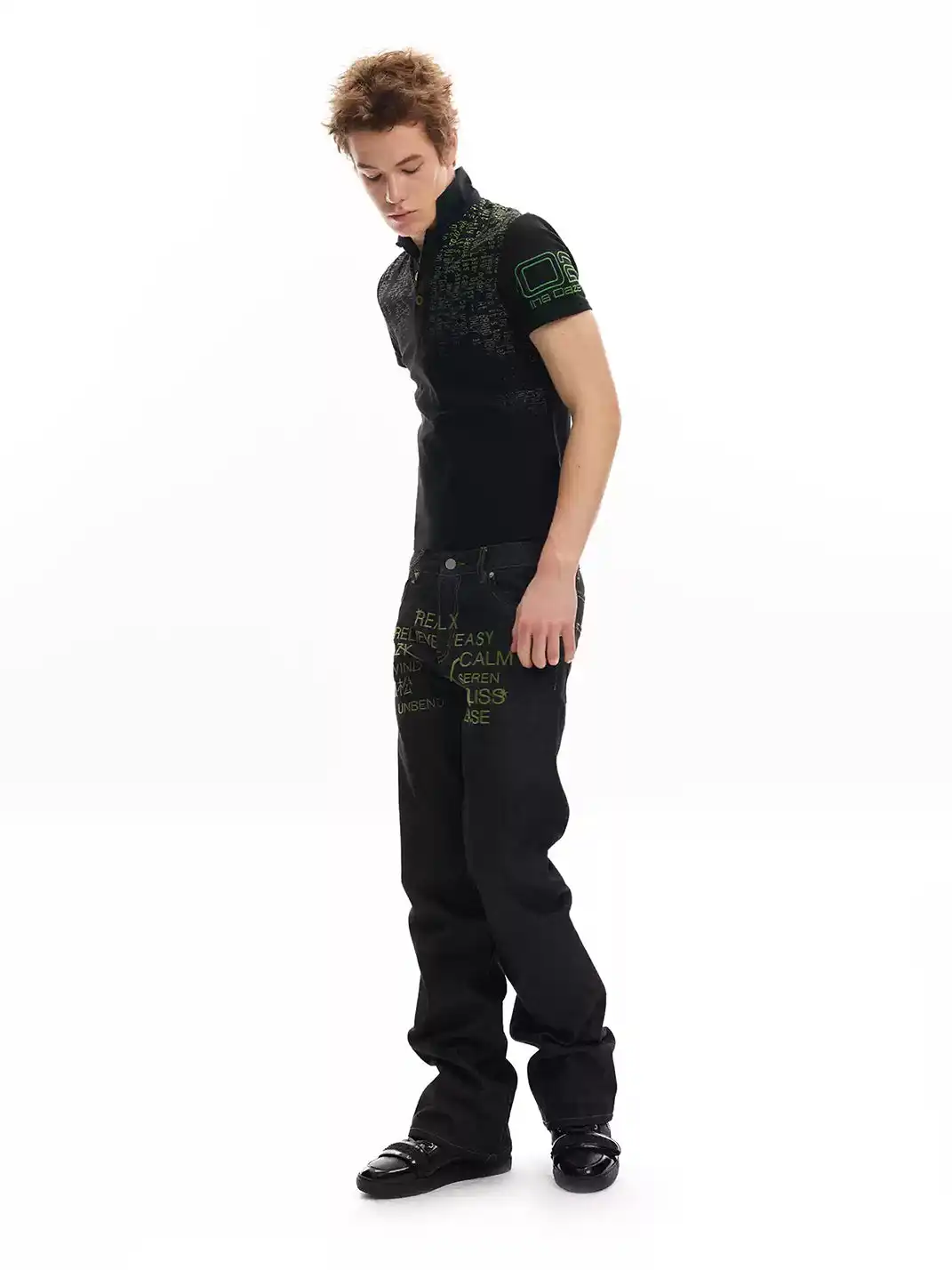 noEmosen | Digital Terminal Gradient Print Polo T-Shirt