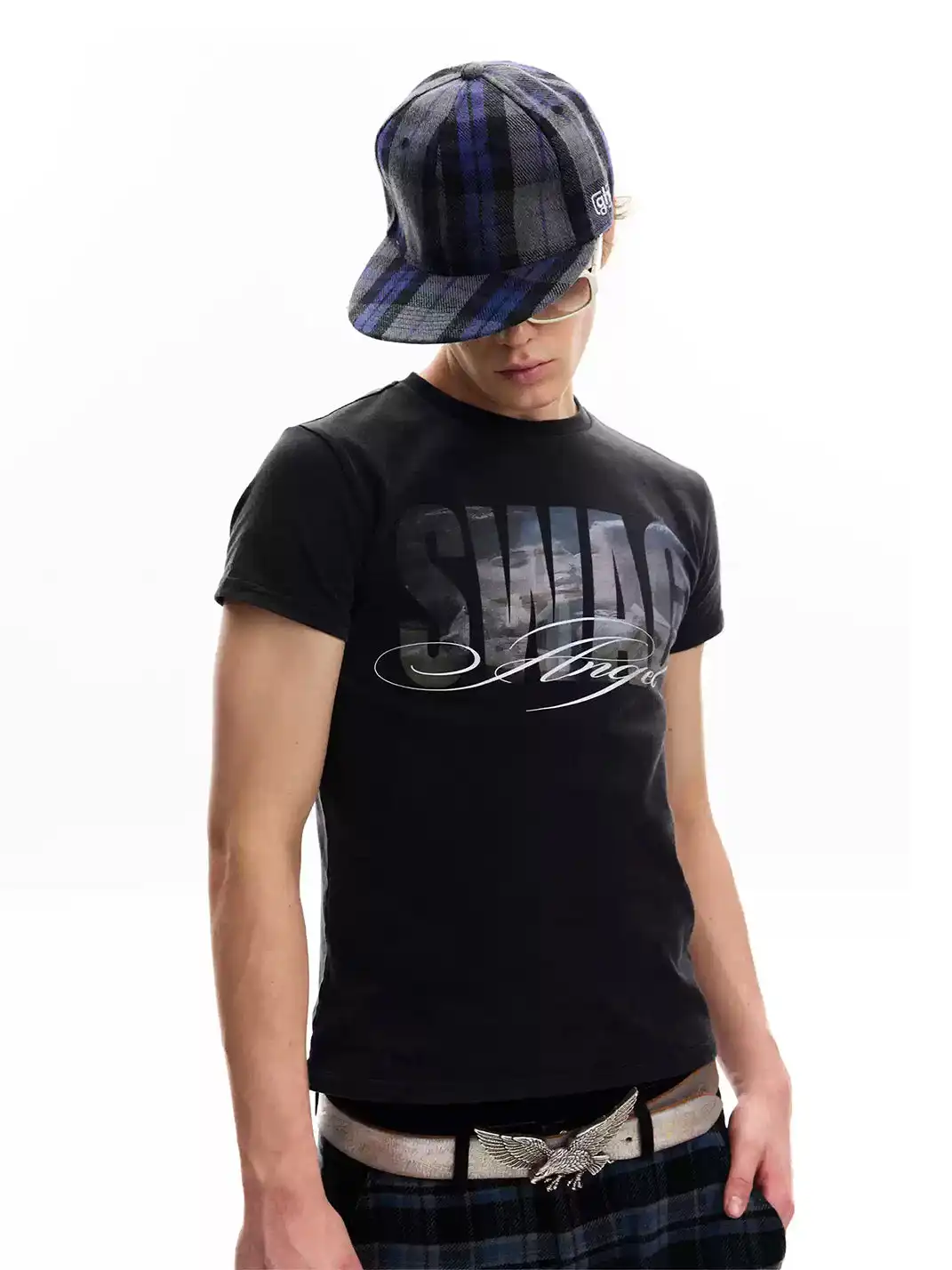 noEmosen | Swag Angel Landscape Print Washed T-Shirt