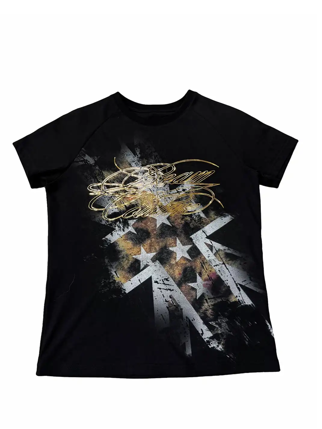 noEmosen | Leopard Print Union Jack Gold Foil T-Shirt