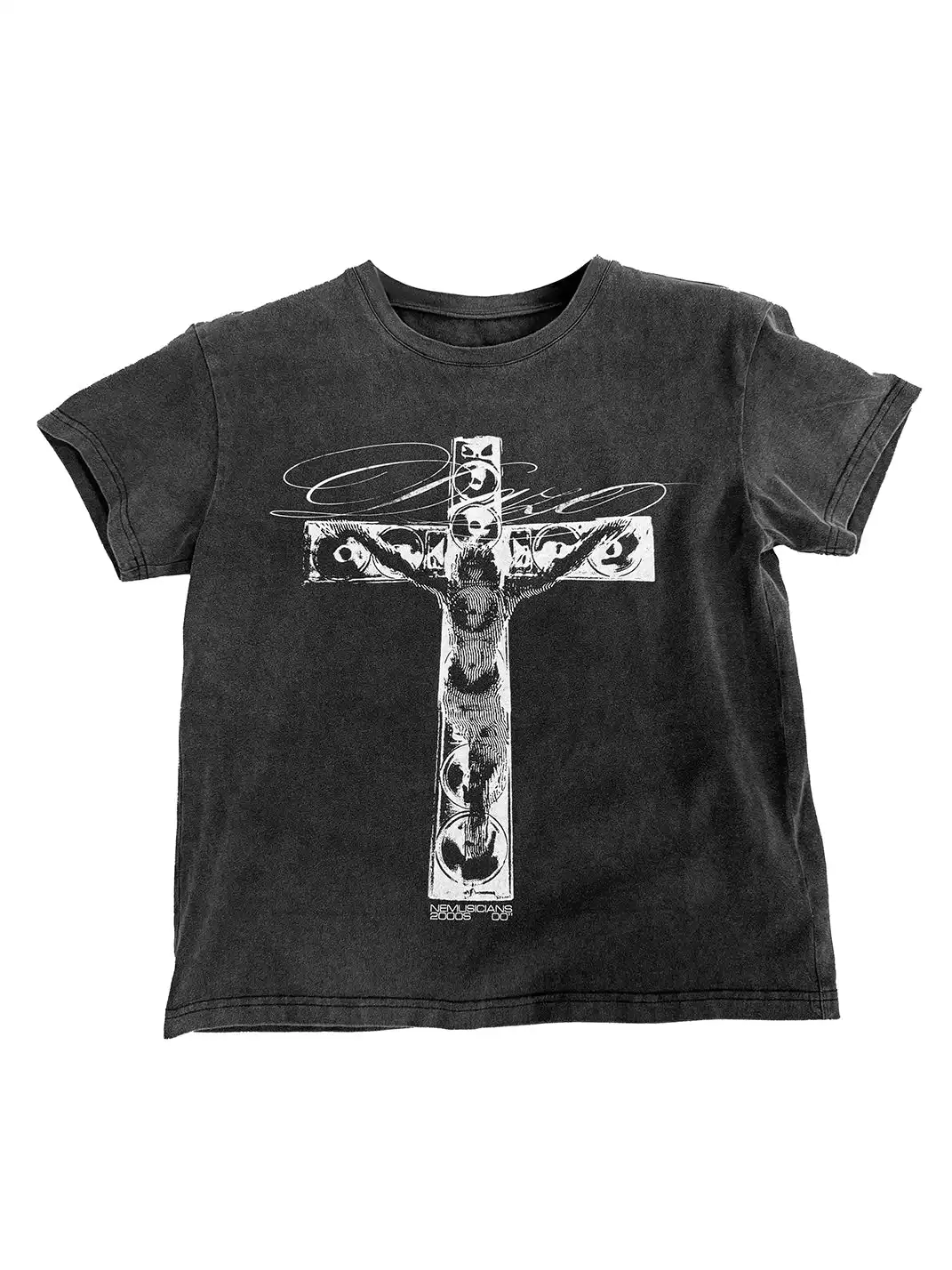 noEmosen | Cross Print Washed T-Shirt